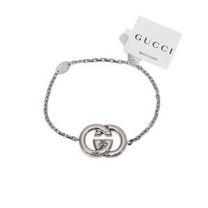 Gucci Sterling Silver GG Charm Chain Bracelet M sz